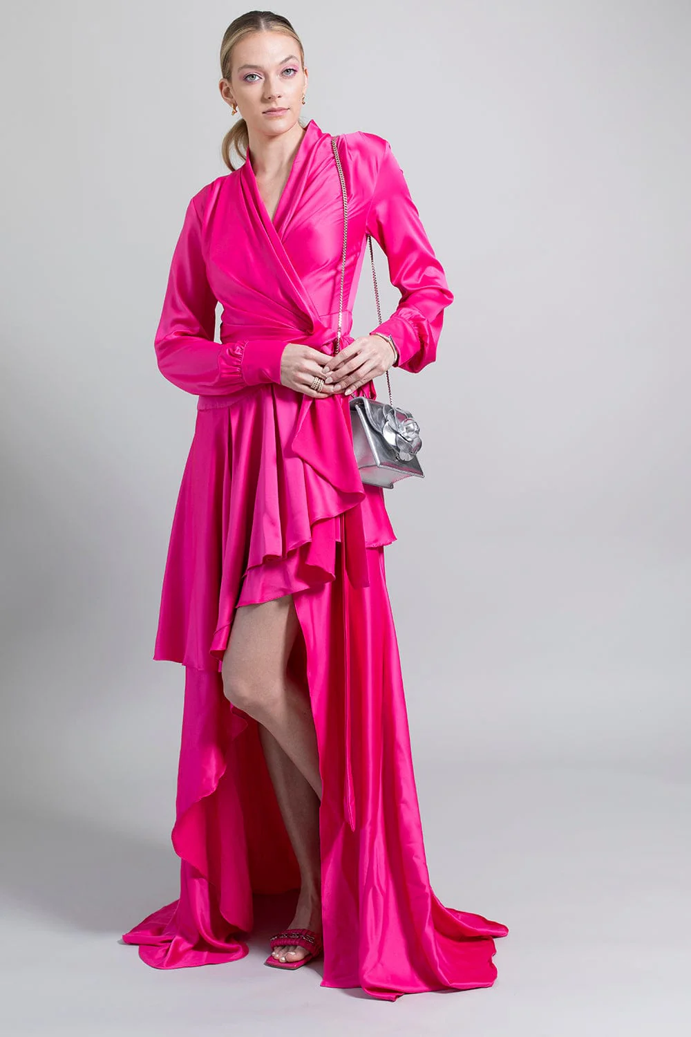Hi-Low Maxi Wrap Dress - Image 2