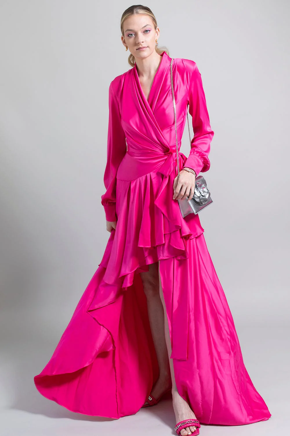 Hi-Low Maxi Wrap Dress - Image 3