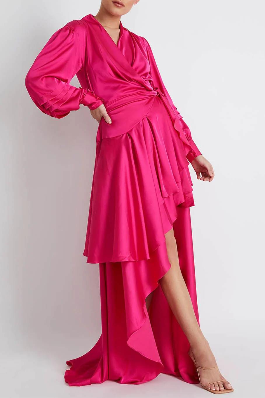 Hi-Low Maxi Wrap Dress - Image 4