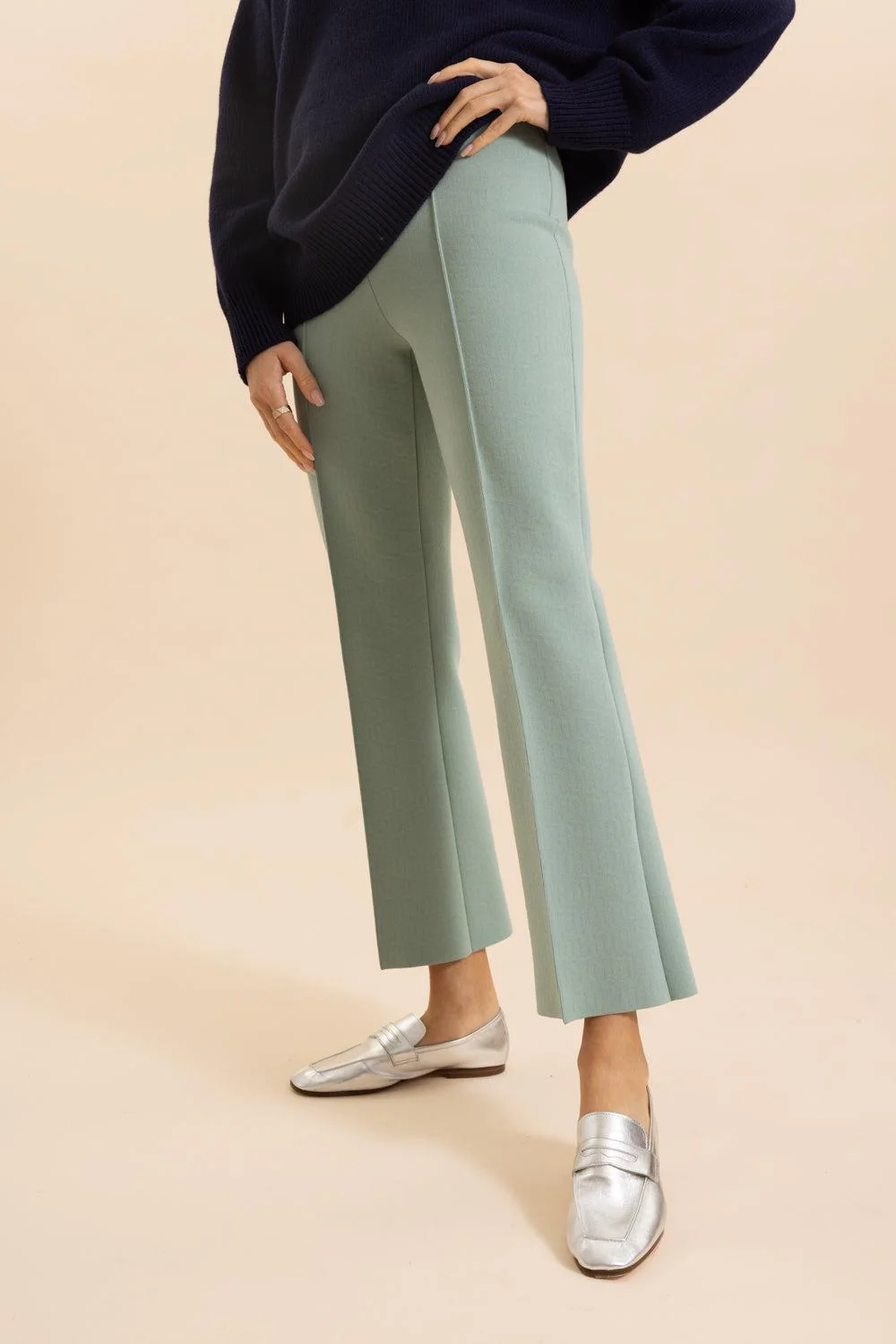 Geo Crop Kick Pant - Sage - Image 3