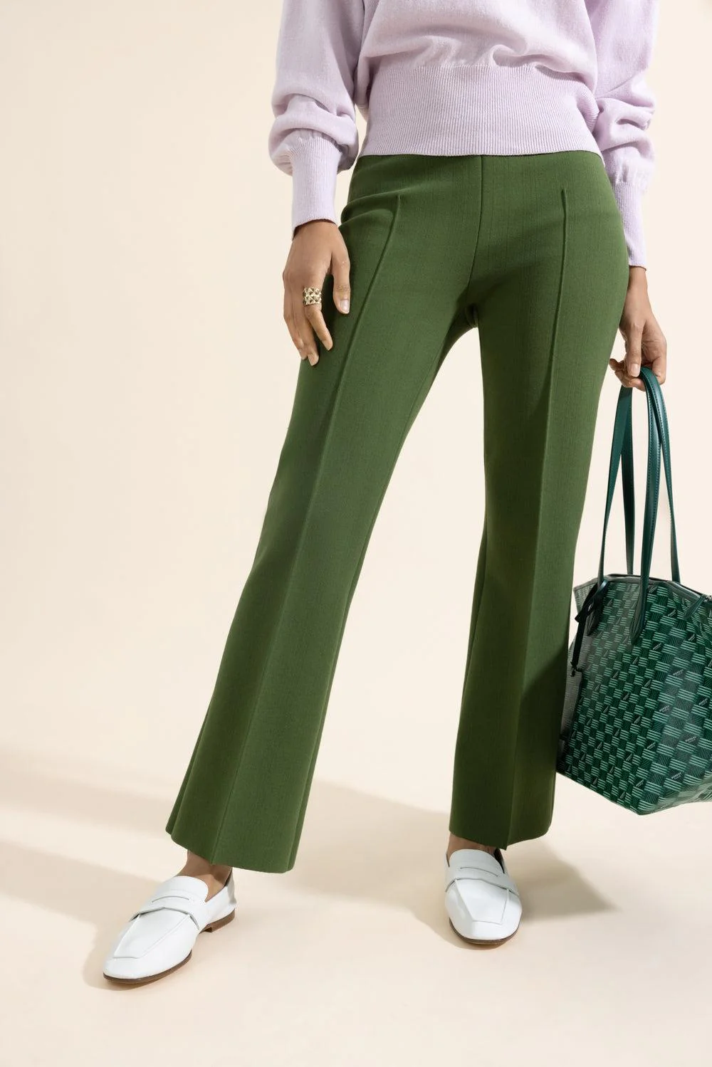 Tonal Stripe Kick Pant - Avocado - Image 3