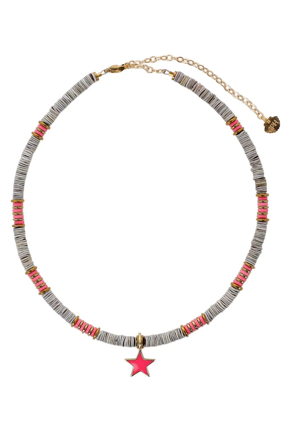 Ania Pink Enamel Star Necklace