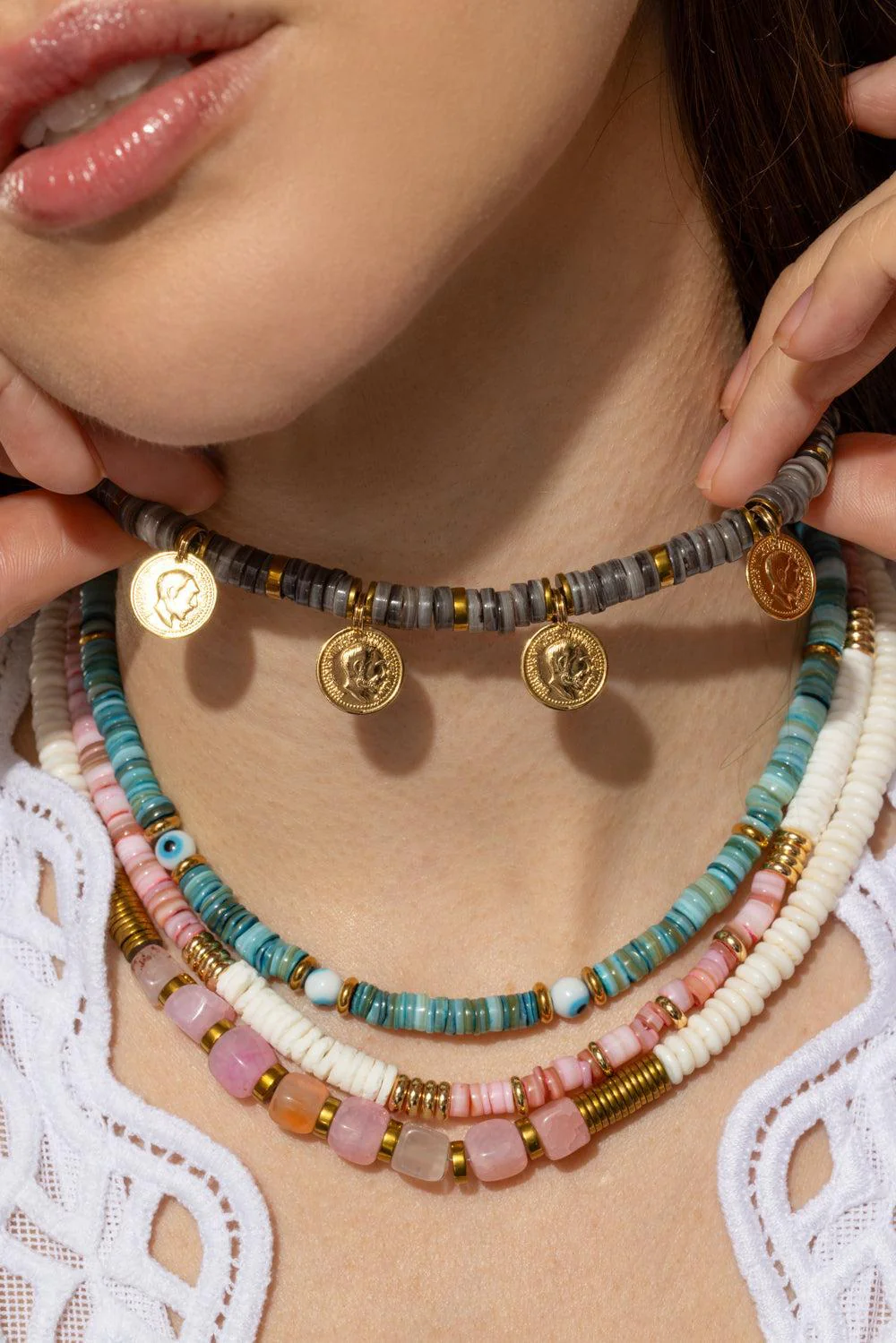 Ania Shell Coin Necklace - Image 2