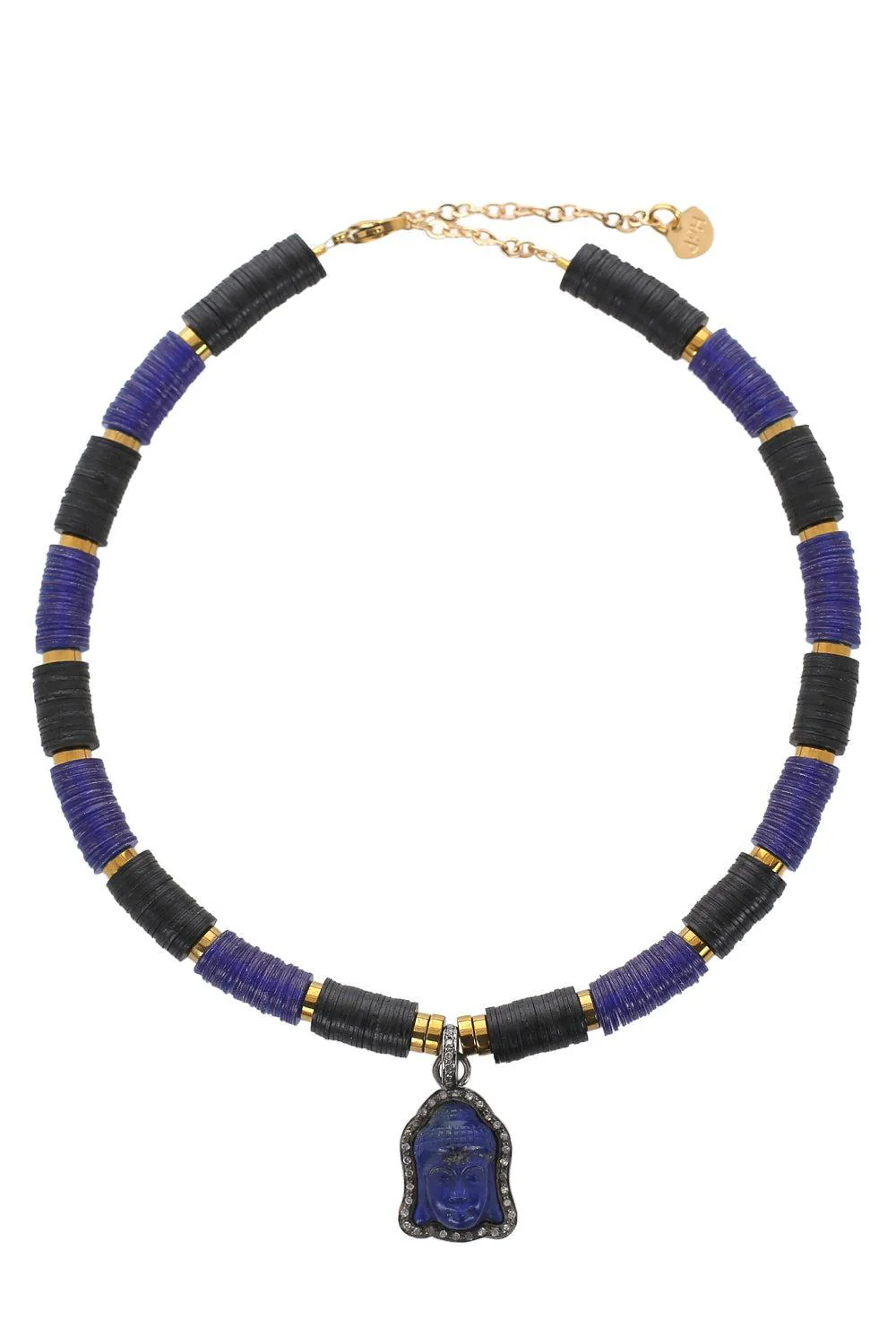 Black Blue Lapis Buddha Pendant Necklace