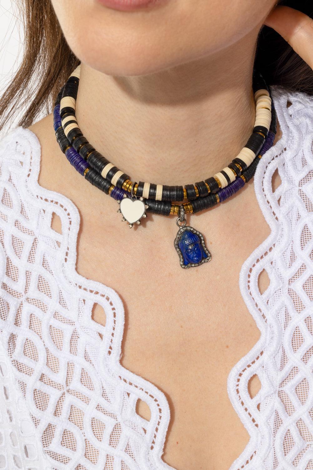 Black Blue Lapis Buddha Pendant Necklace - Image 2