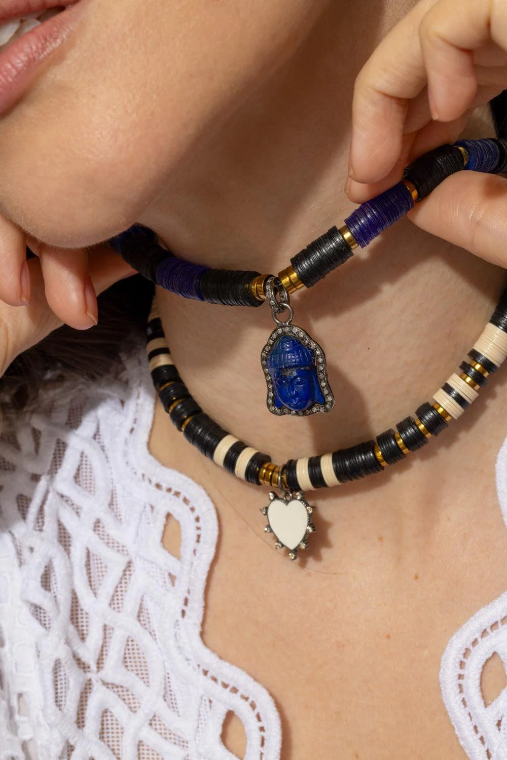 Black Blue Lapis Buddha Pendant Necklace - Image 3