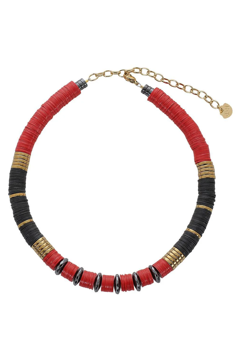 Black Red Rondelle Necklace