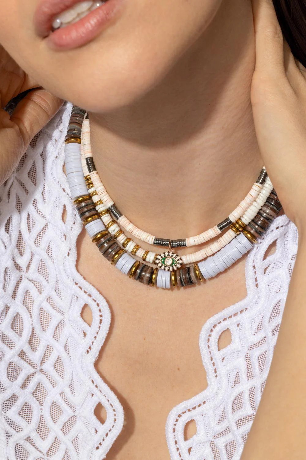 Blush Pink Eye Shell Puka Necklace - Image 4