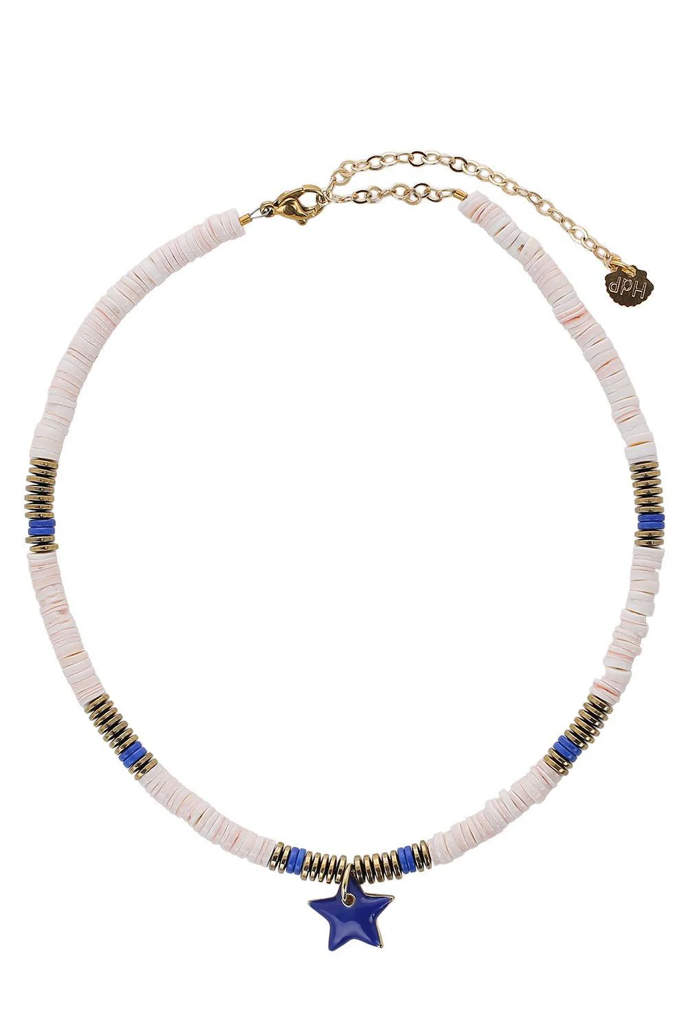 Blush Blue Star Sea Shell Puka Necklace