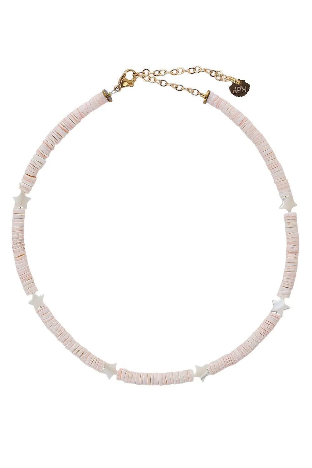 Blush White Stars Matte Puka Necklace
