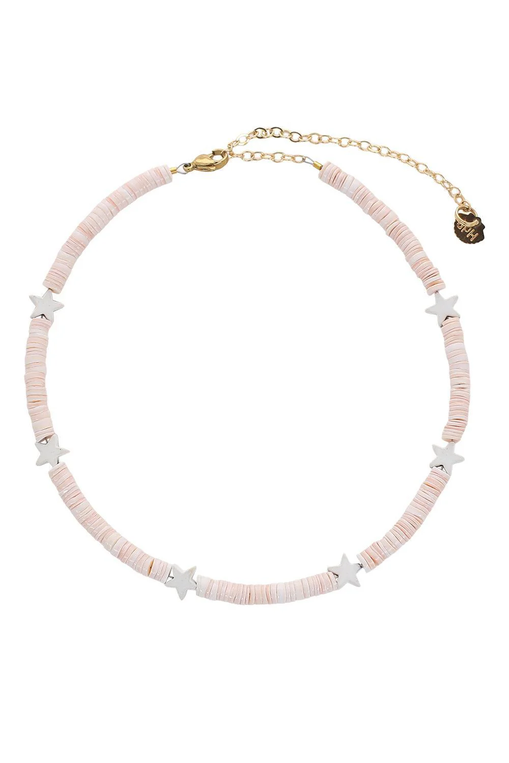 Blush White Stars Puka Necklace