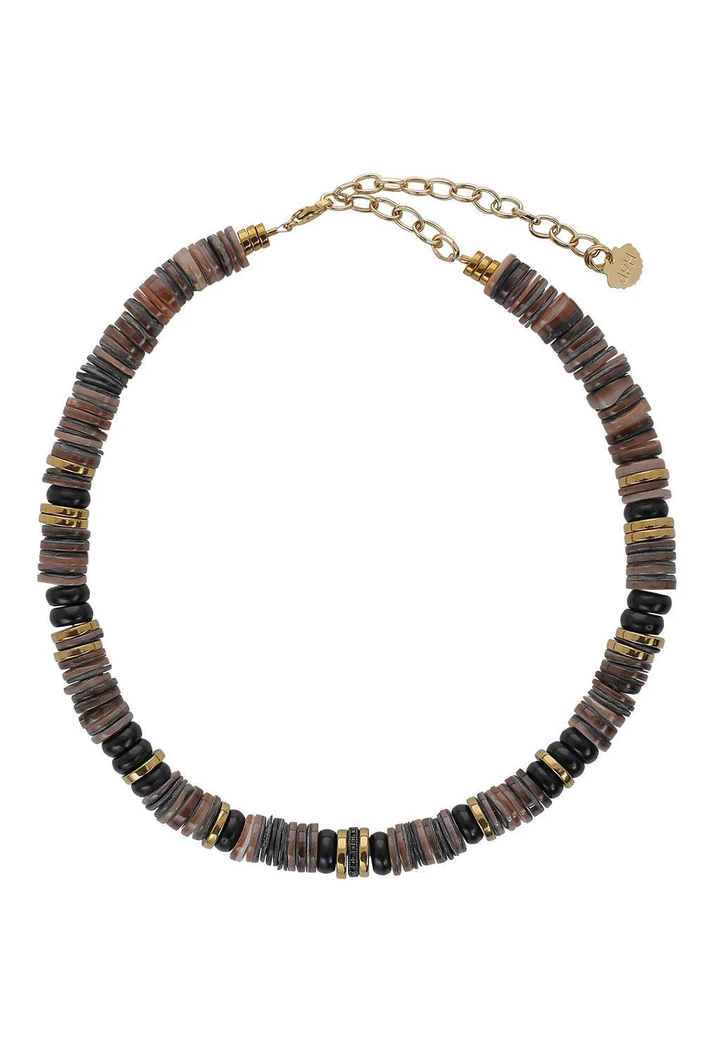 Brown Sea Shell Rondelle Necklace
