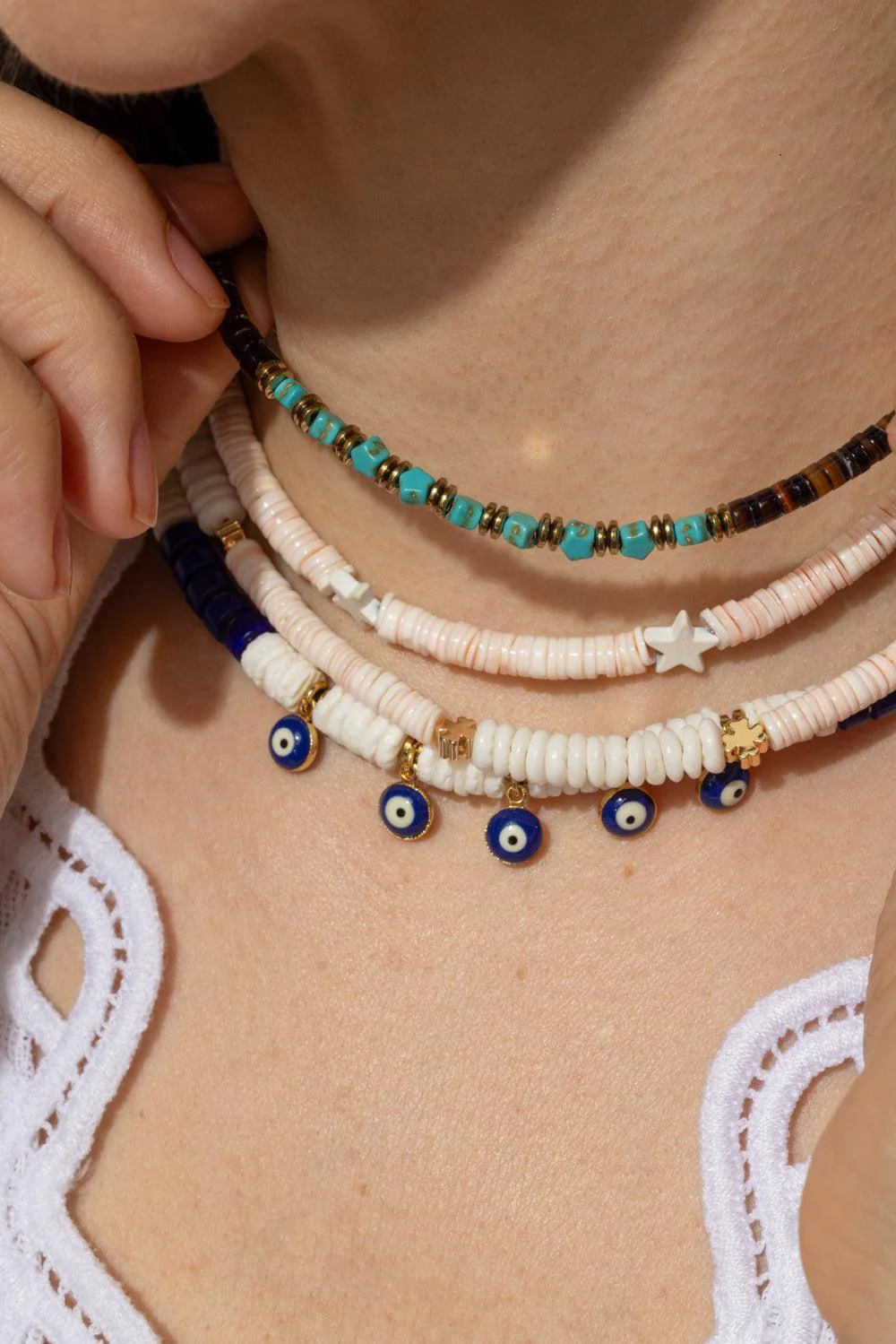 Brown Turquoise Beaded Necklace - Image 3