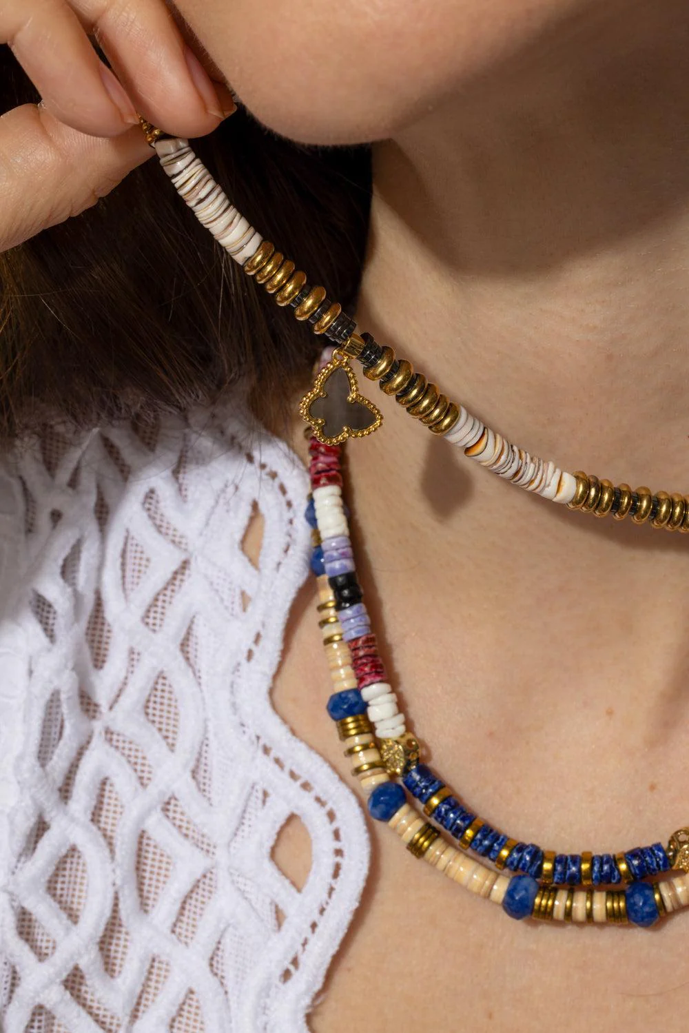 Grey Shell Butterfly Necklace - Image 2
