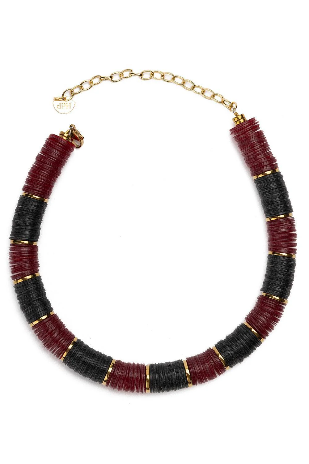 Jaipur Black Brown African Beaded Necklace - 14mm