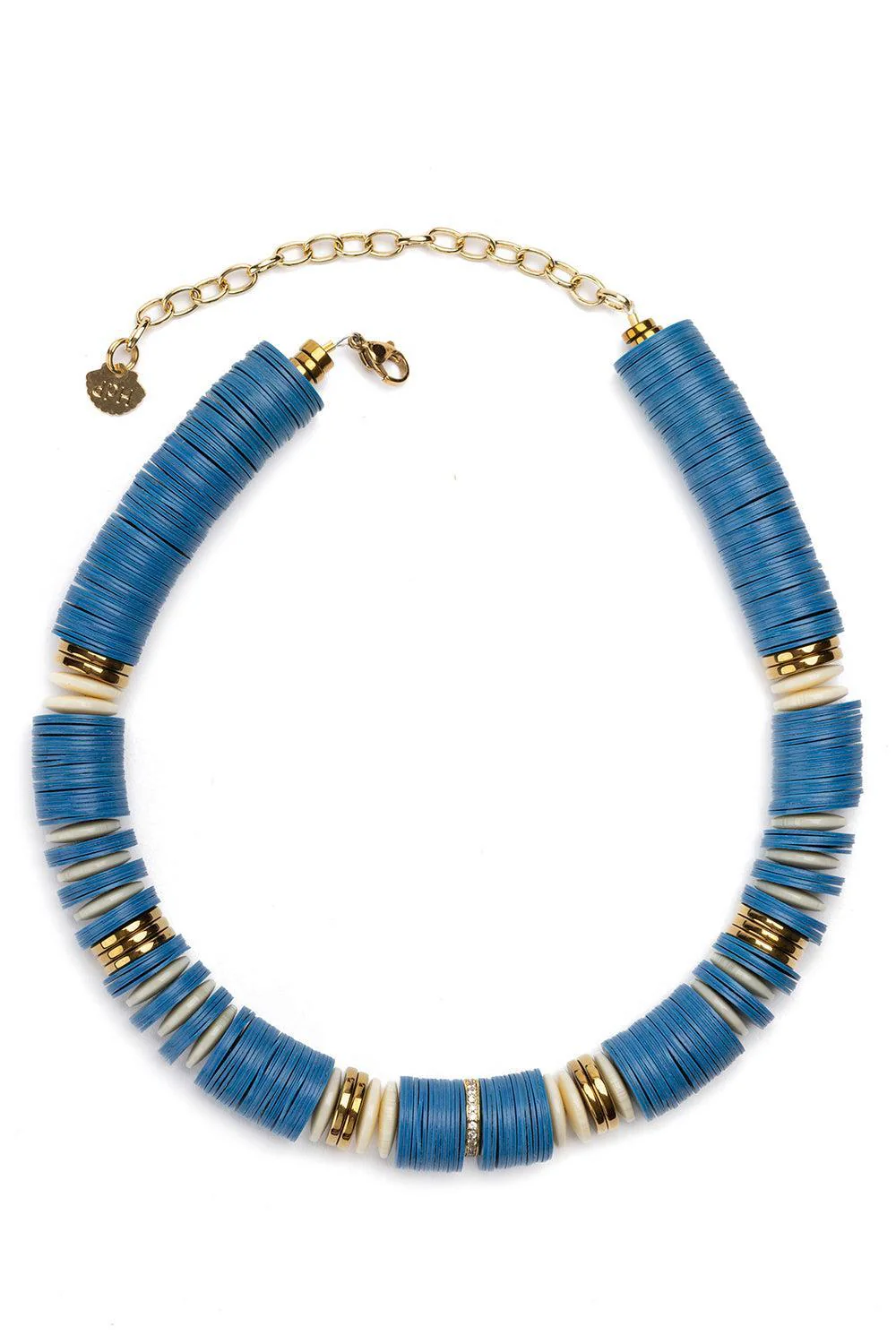 Jaipur Blue Maria White Rondelle Necklace