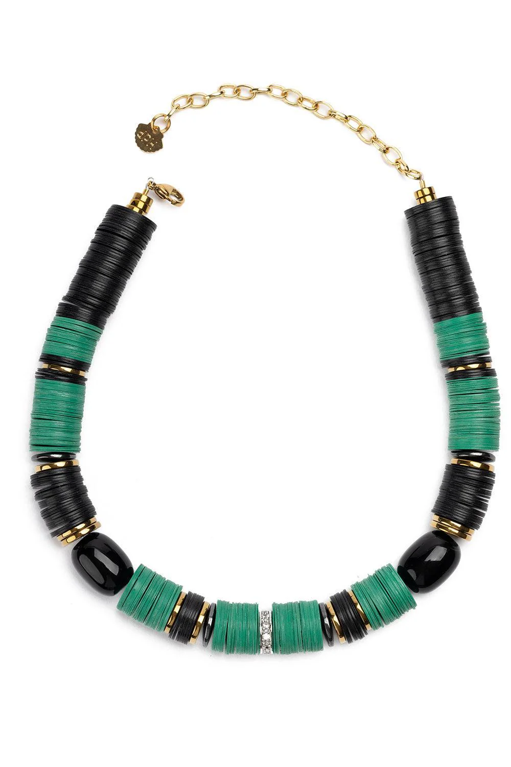 Jaipur Green Black Two Beaded Necklace