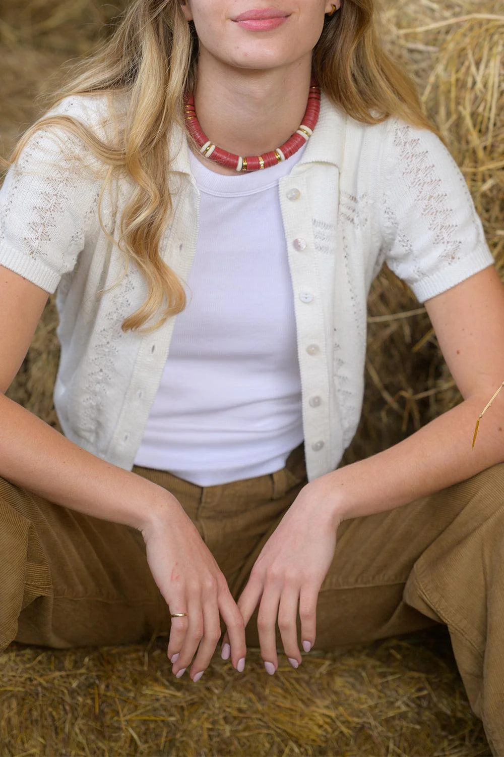 Jaipur Red Bone African Beaded Necklace - Image 4