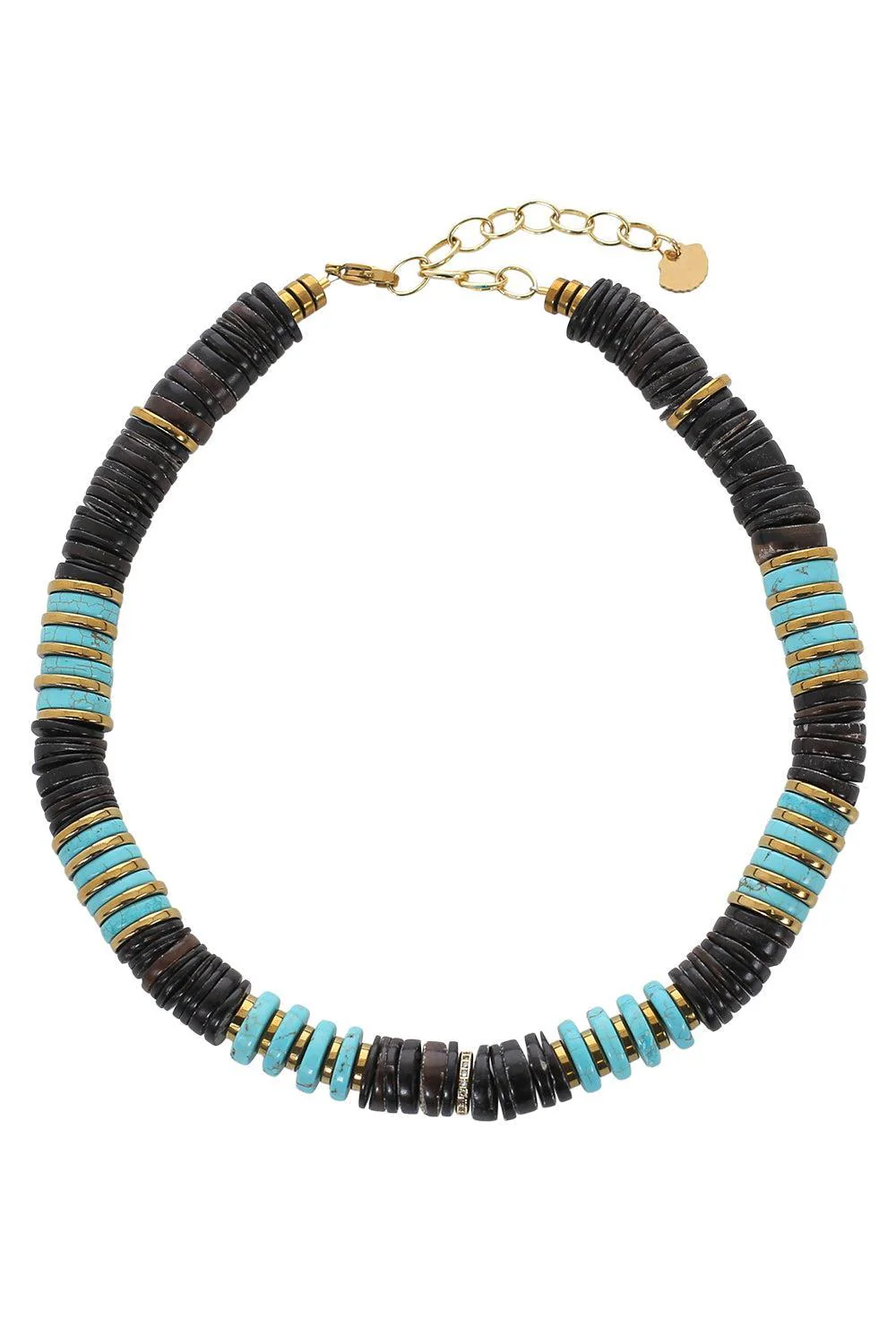 Jaipur Turquoise Brown Beaded Necklace