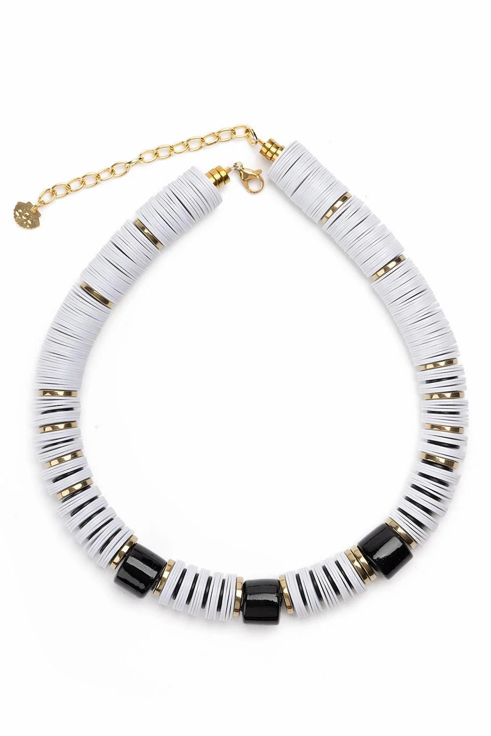 Jaipur White Three Glass Beaded Necklace