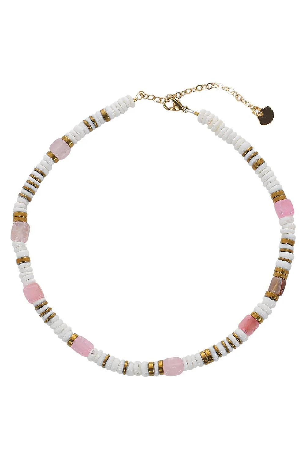 Mar White Shell Agate Necklace