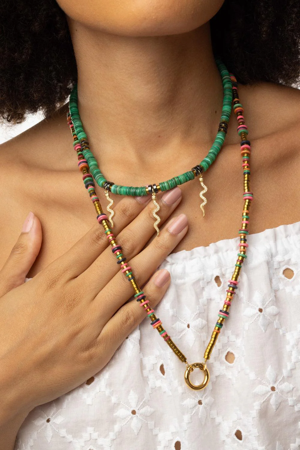 Multicolor Agate Beaded Necklace - Image 2