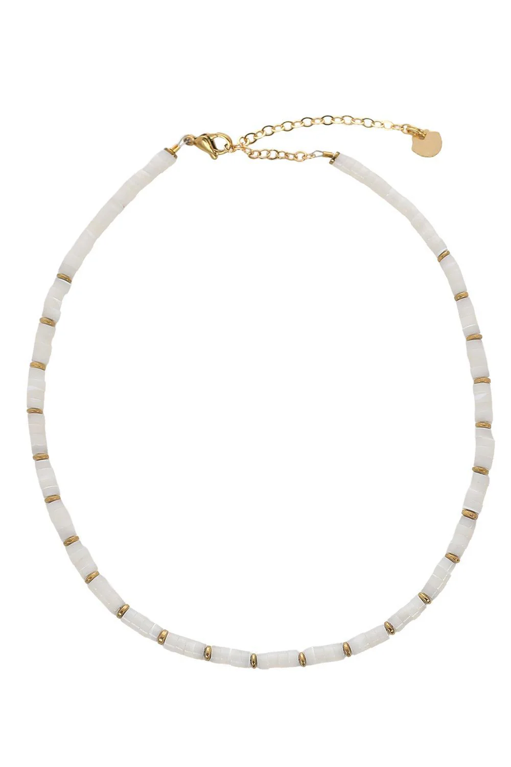 Pearl Puka Shell Rondelle Necklace