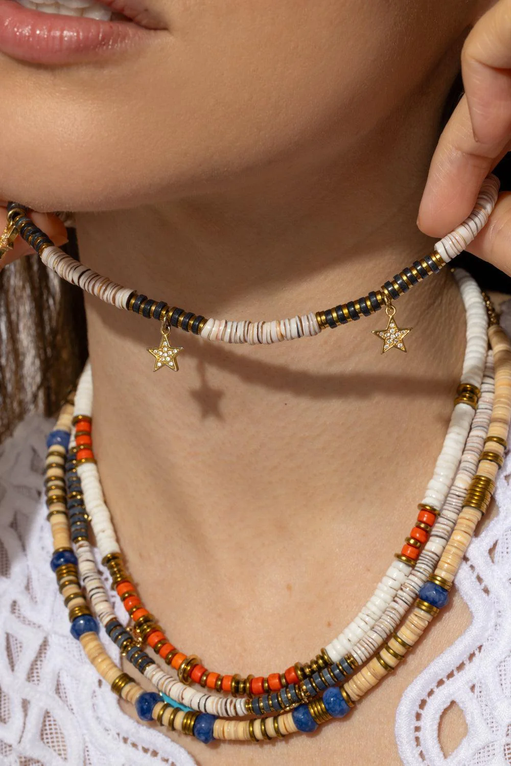 Pink Sea Shell Stars Necklace - Image 2