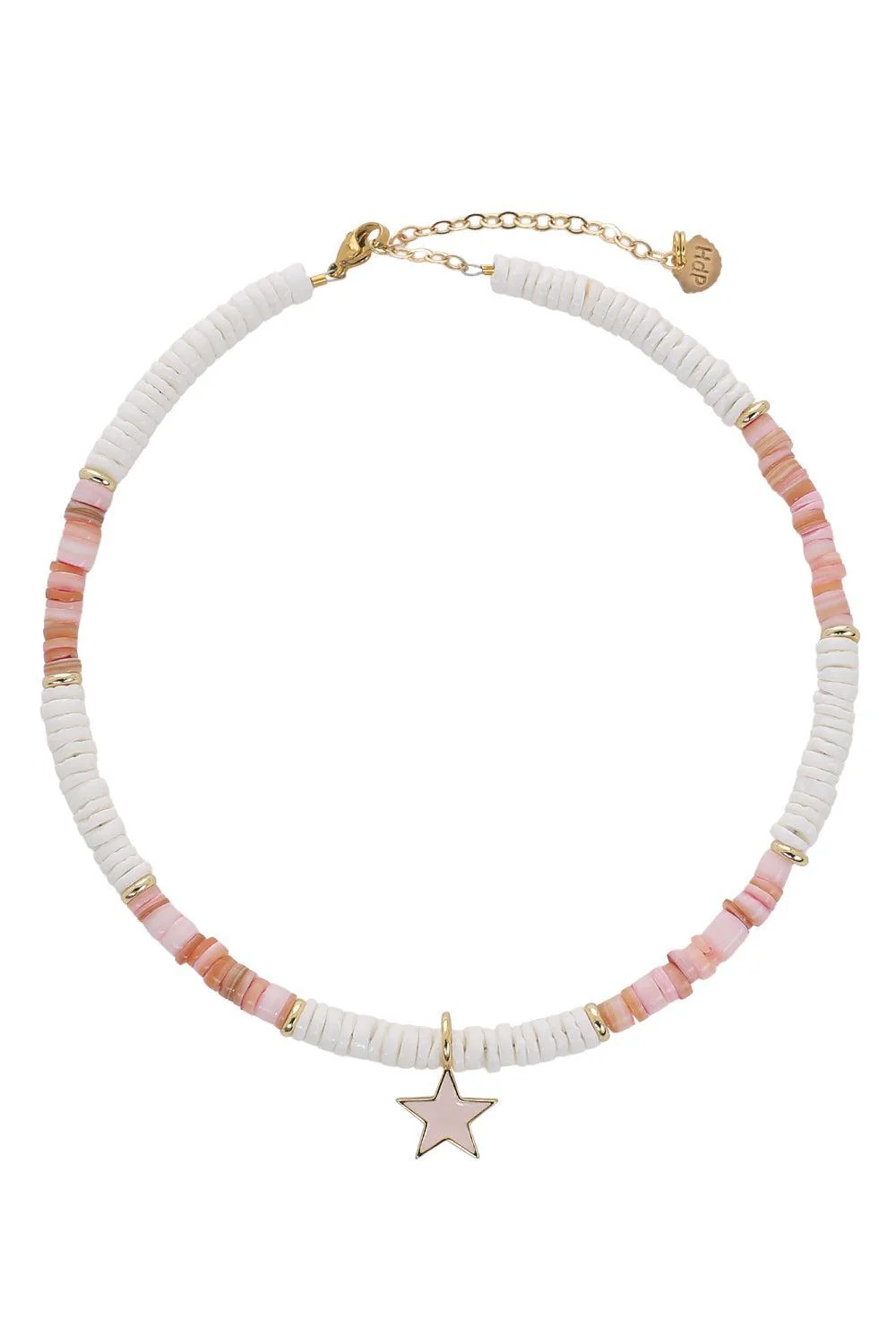 Pink White Shell Pink Star Necklace