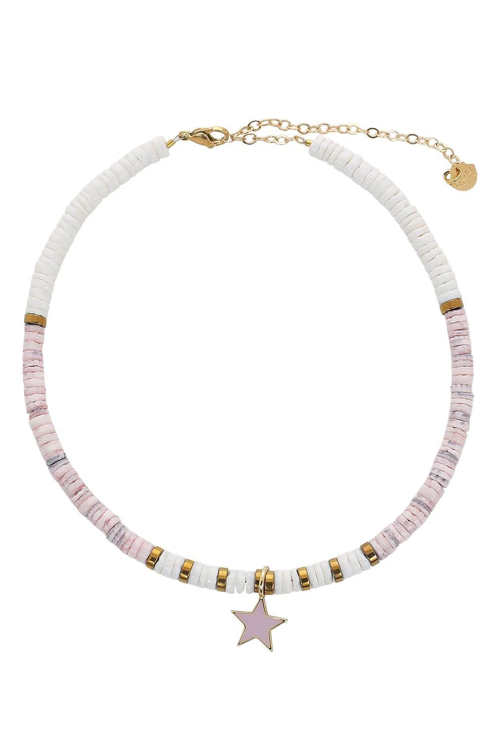 Pink White Shell Star Necklace