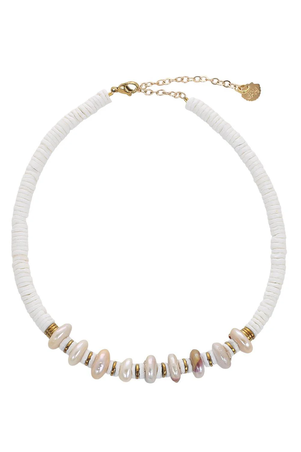 White Sea Shell Pearl Necklace