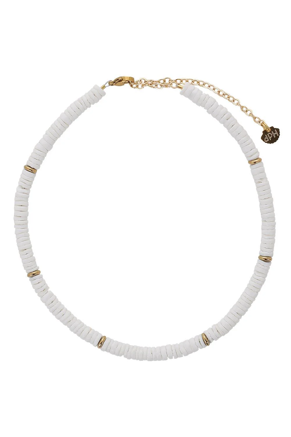 White Semplice Rondelle Necklace