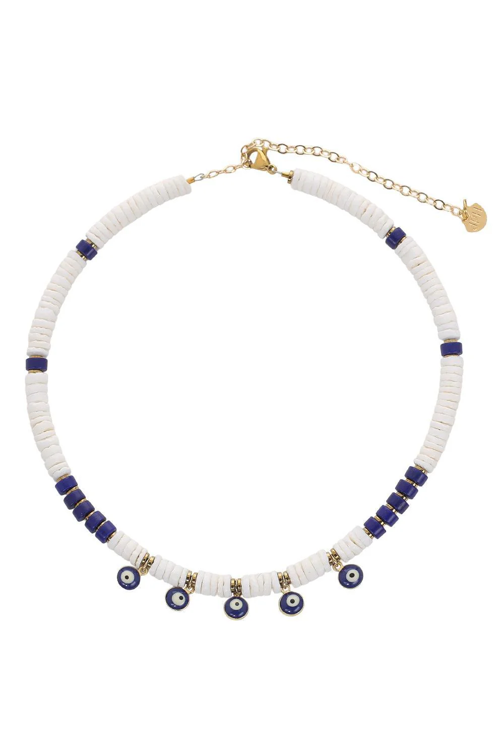 White Shell Evil Eye Necklace