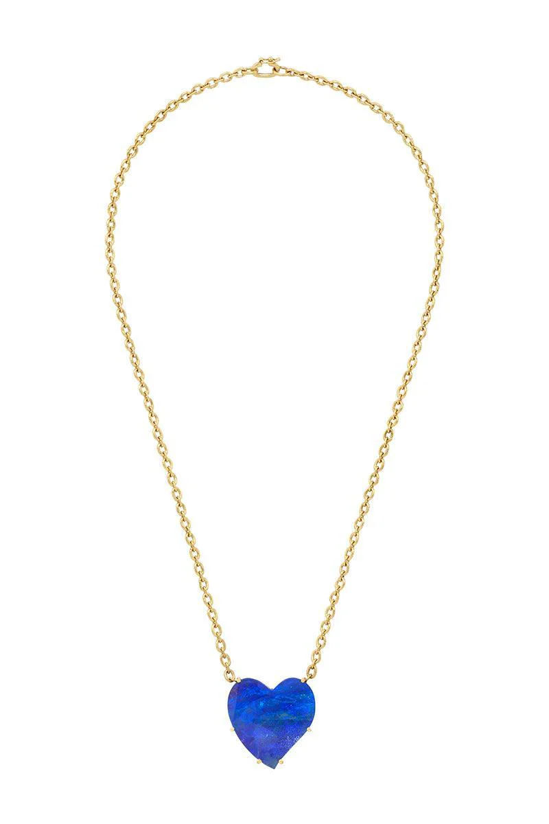 Boulder Opal Love Heart Necklace