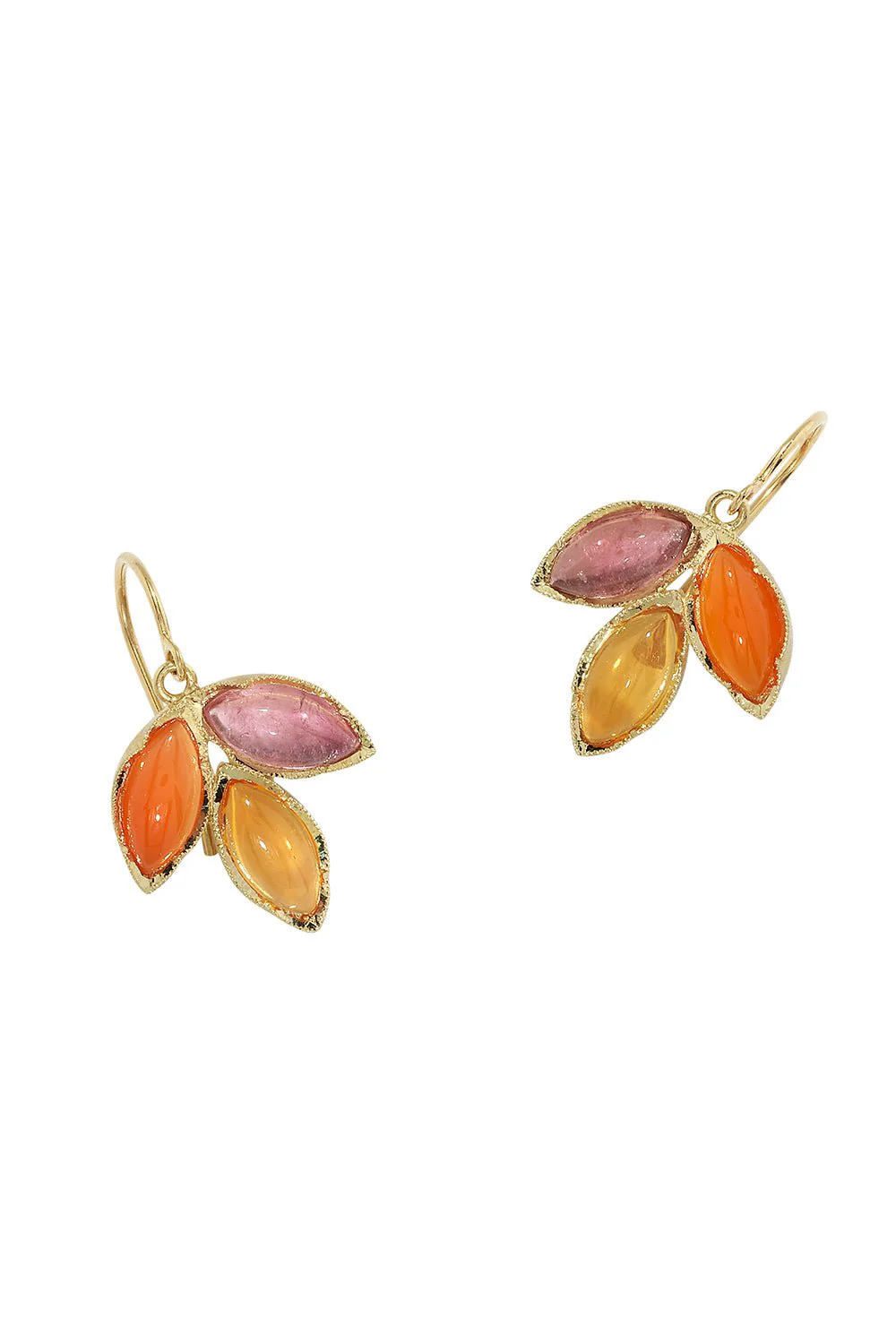 Carnelian Three Marquise Earrings