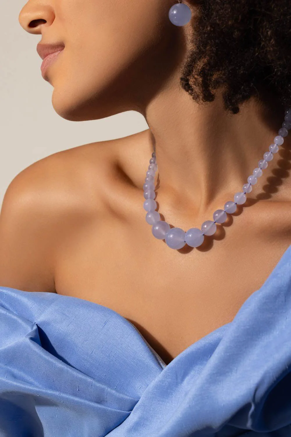 Chalcedony Beaded Necklace - Image 2