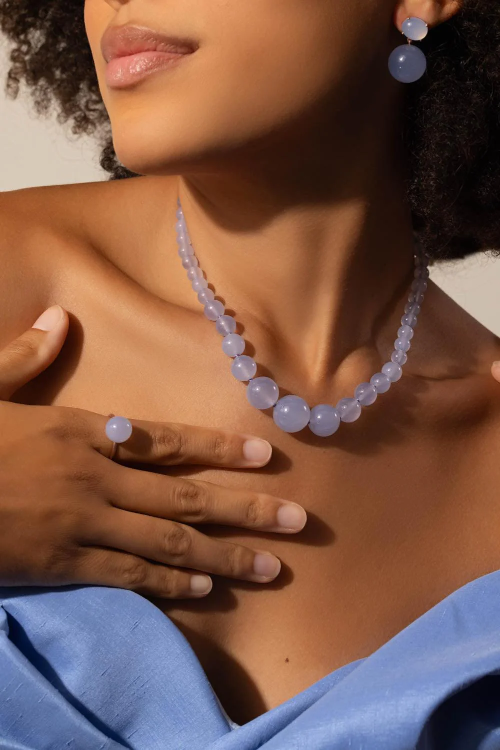 Chalcedony Beaded Necklace - Image 3