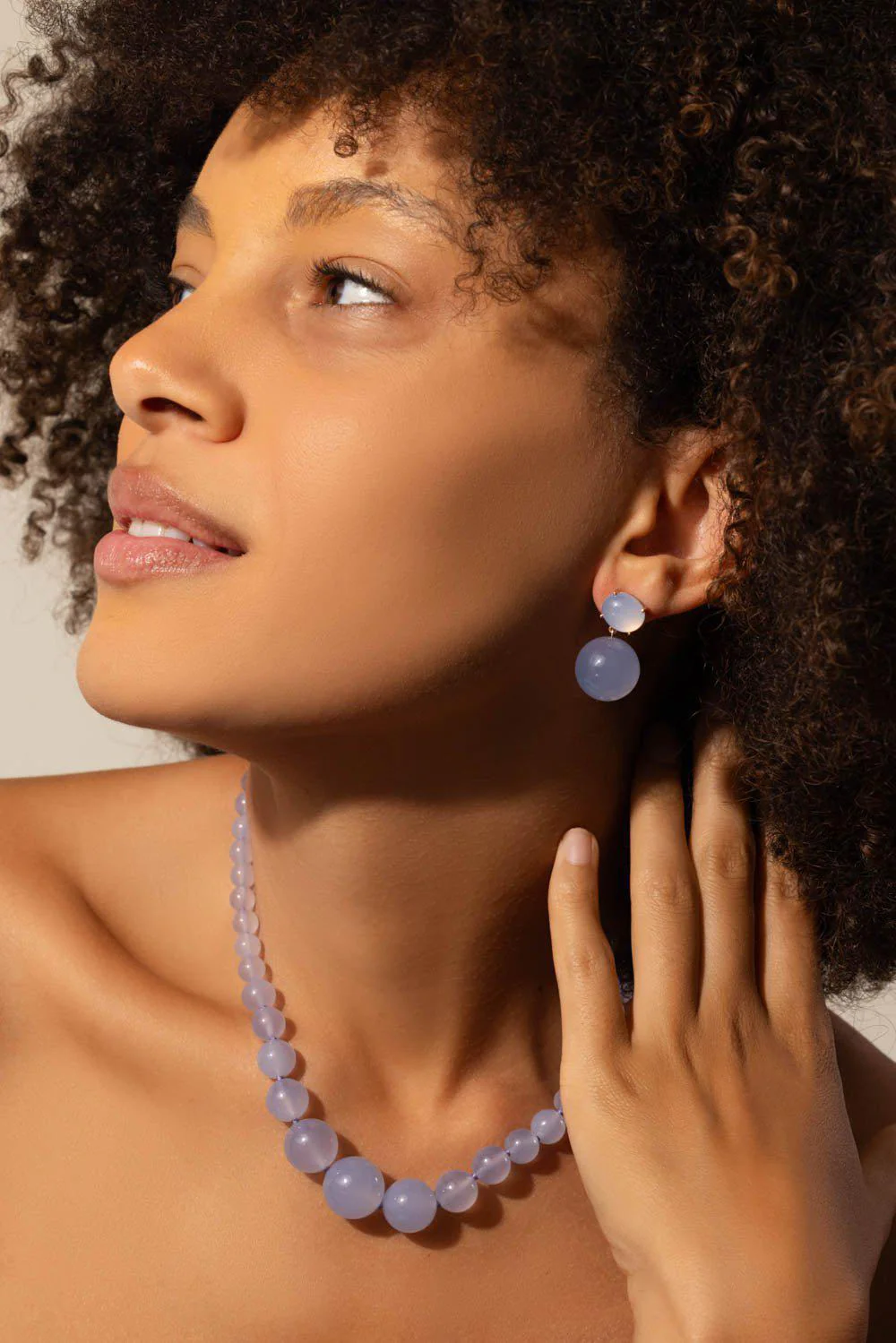 Chalcedony Gumball Earrings - Image 3