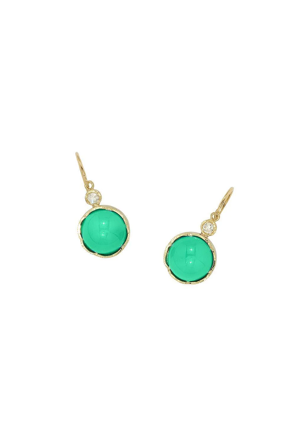 Chrysoprase Diamond Drop Earrings