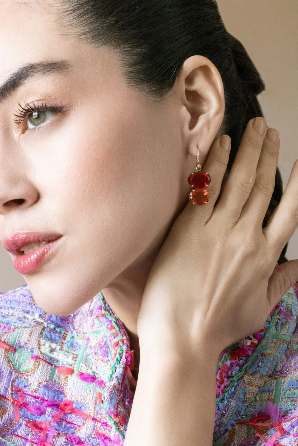 Fire Opal Gemmy Gem Earrings - Image 2