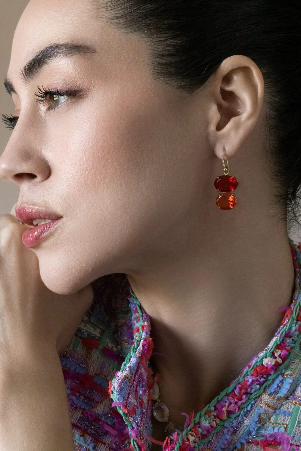 Fire Opal Gemmy Gem Earrings - Image 3