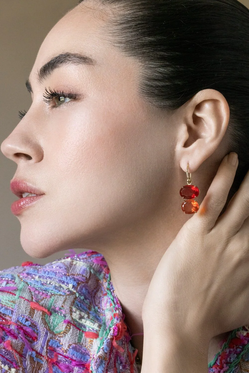 Fire Opal Gemmy Gem Earrings - Image 4