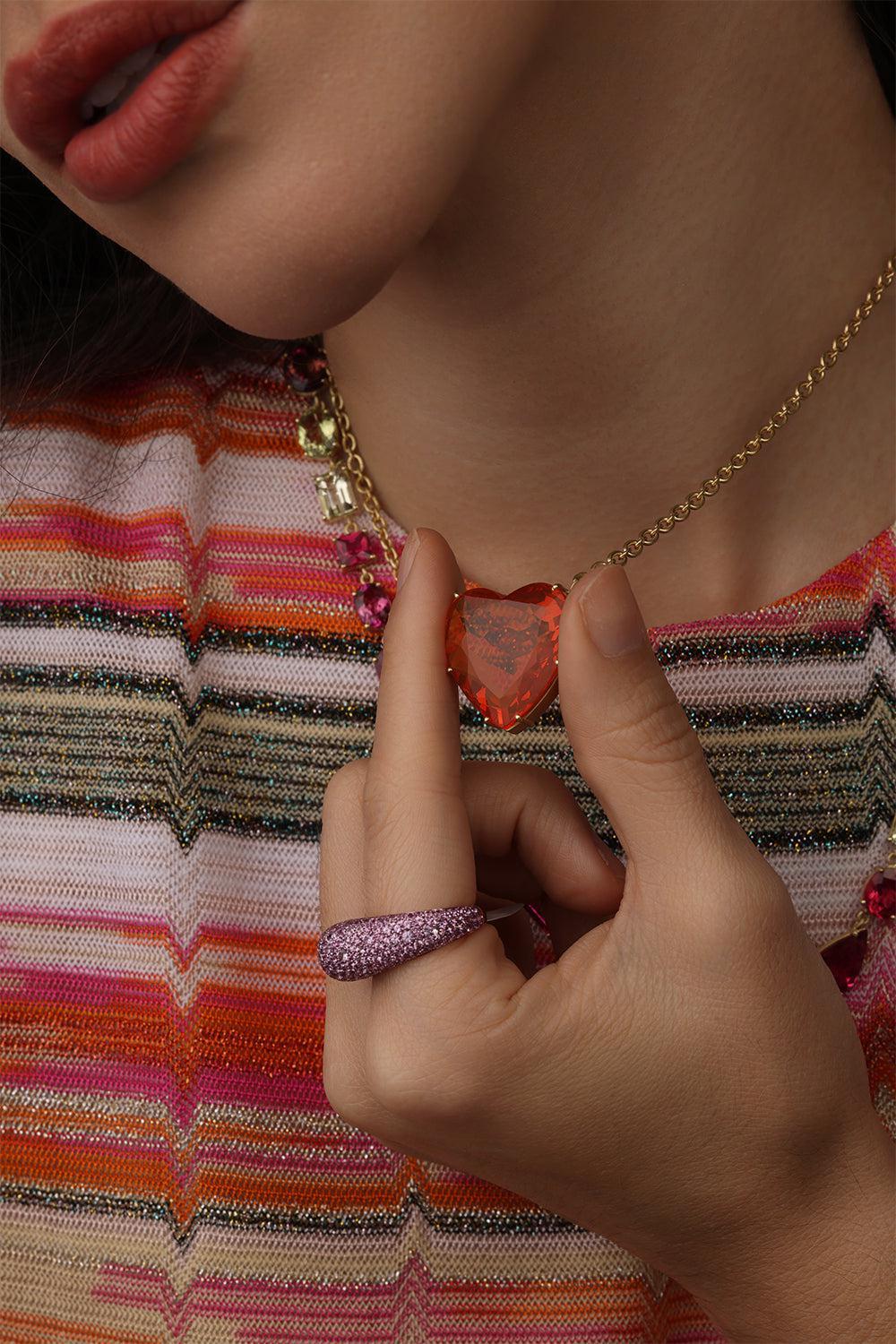 Fire Opal Love Necklace - Image 4