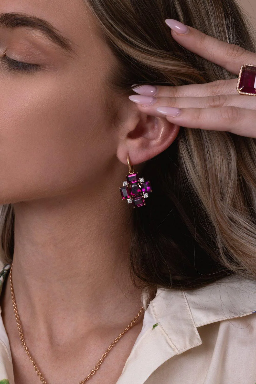 Gemmy Gem Garnet Earrings - Image 2