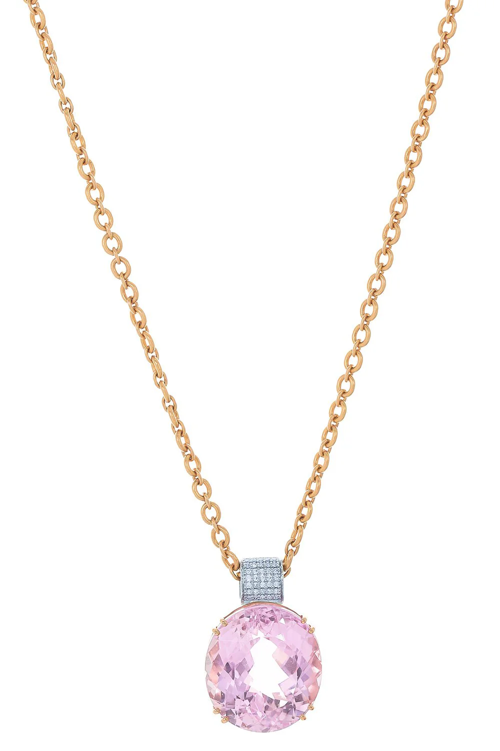 Gemmy Gem Kunzite Diamond Necklace