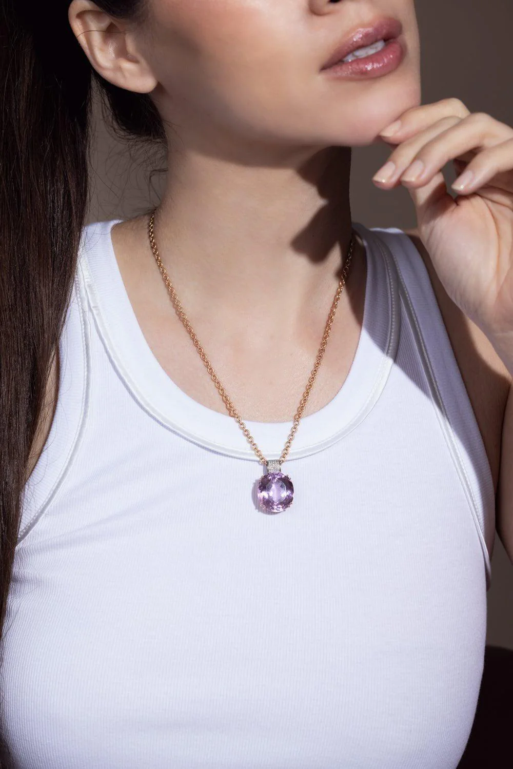 Gemmy Gem Kunzite Diamond Necklace - Image 3