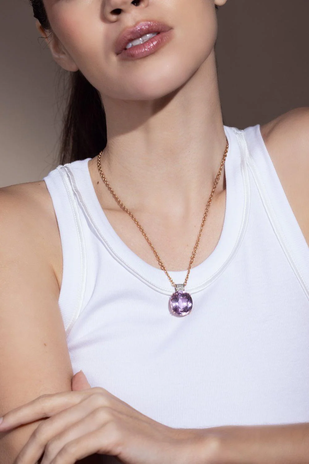 Gemmy Gem Kunzite Diamond Necklace - Image 4