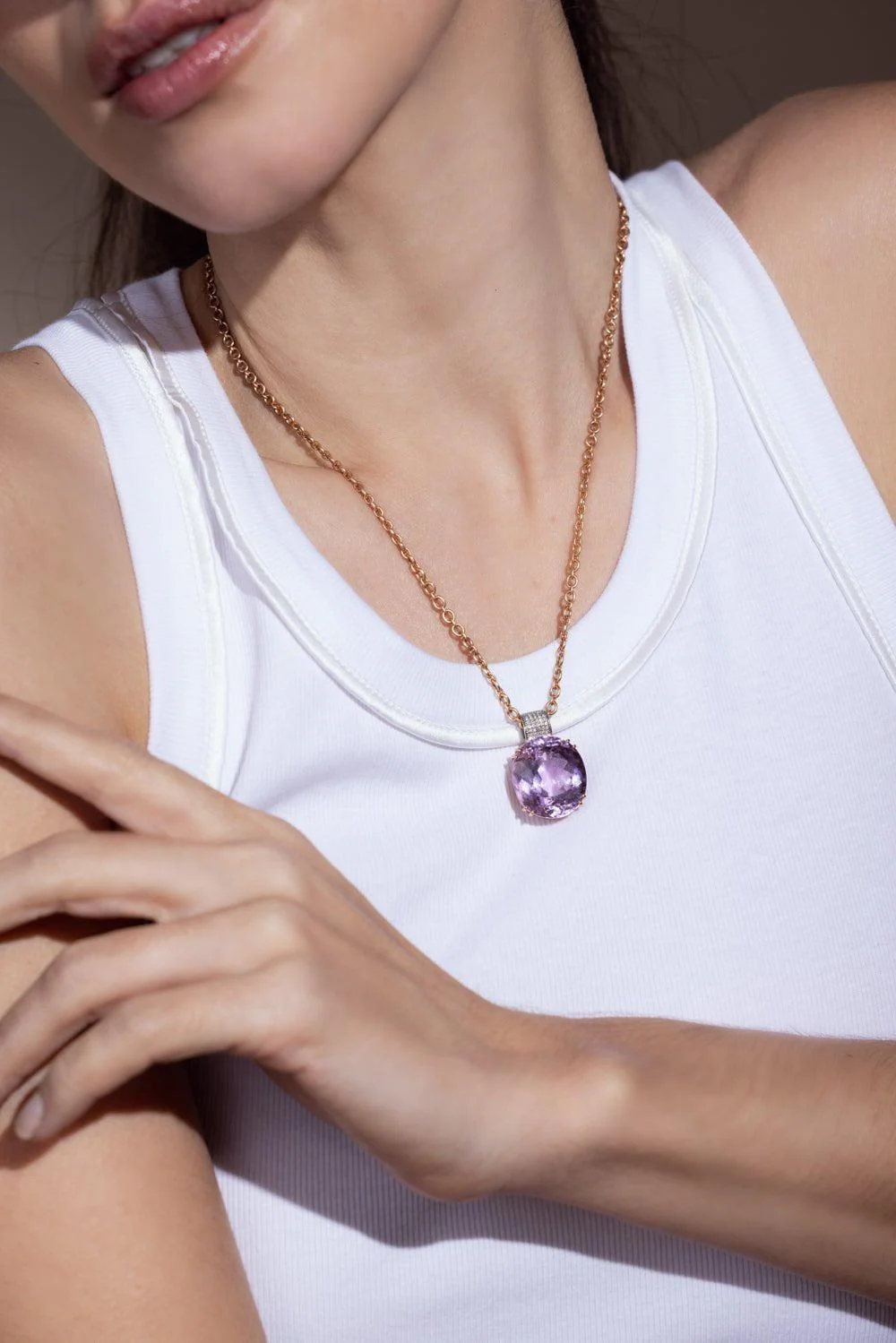 Gemmy Gem Kunzite Diamond Necklace - Image 5