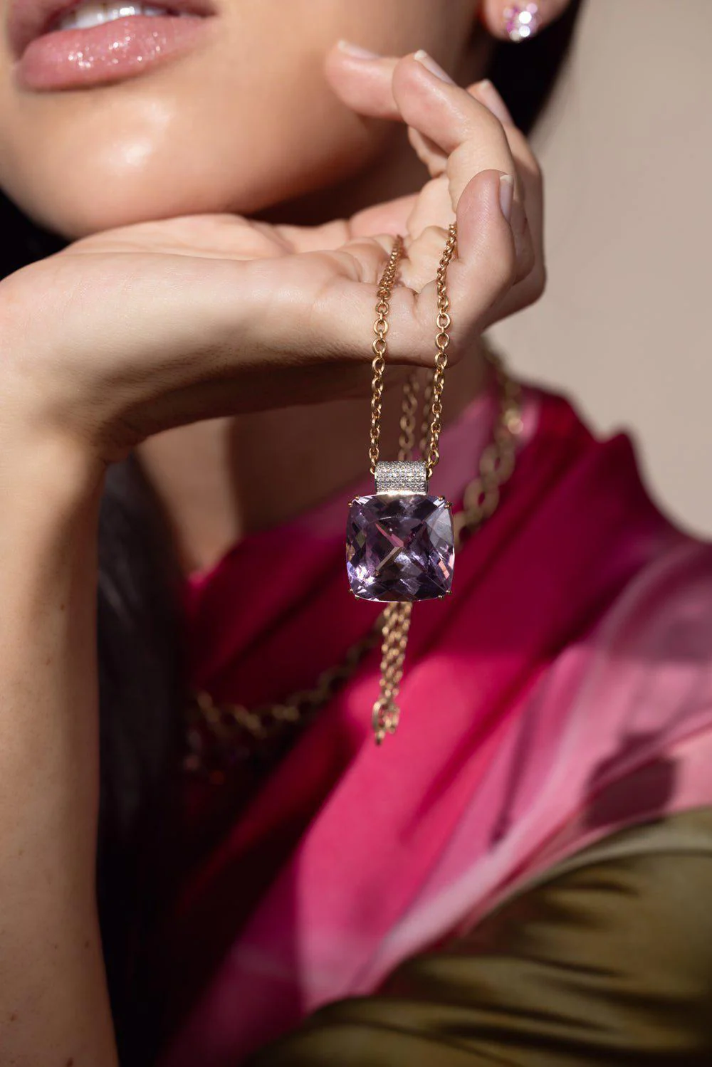 Gemmy Gem Kunzite Diamond Pendant Necklace - Image 2