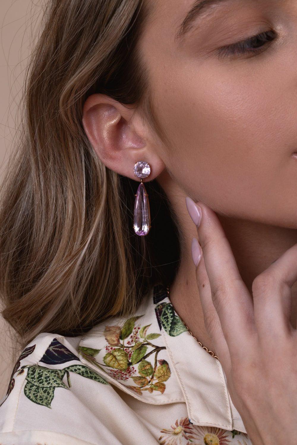 Gemmy Gem Kunzite Drop Earrings - Image 3